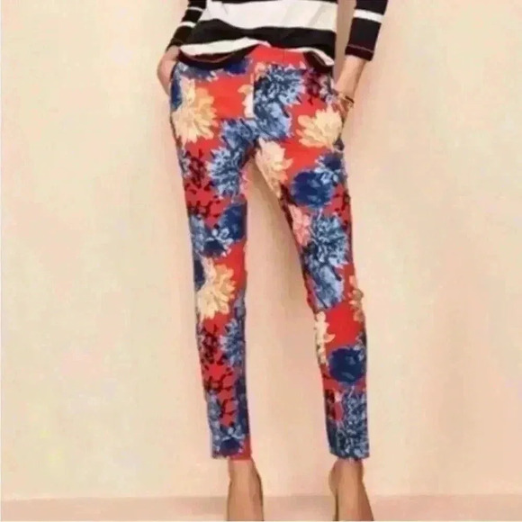 Talbots Chatman Women’s Floral Ankle Slim Leg Side ZipperTapered Pants Size 6 - Picture 1 of 10
